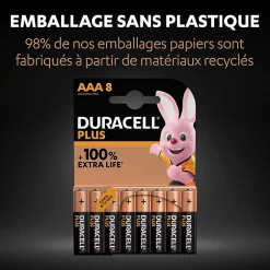 Pile alcaline AAA (LR03) Plus, lot de 8-Duracell Clearance