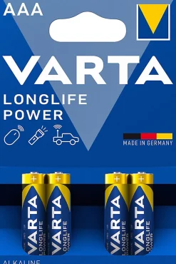 Pile alcaline AAA (LR03) Long-life Power D, lot de 4^Varta Clearance