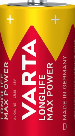 Pile alcaline D (LR20) Long-life Max Power D, lot de 2-Varta Online