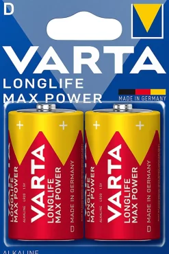 Pile alcaline D (LR20) Long-life Max Power D, lot de 2-Varta Online