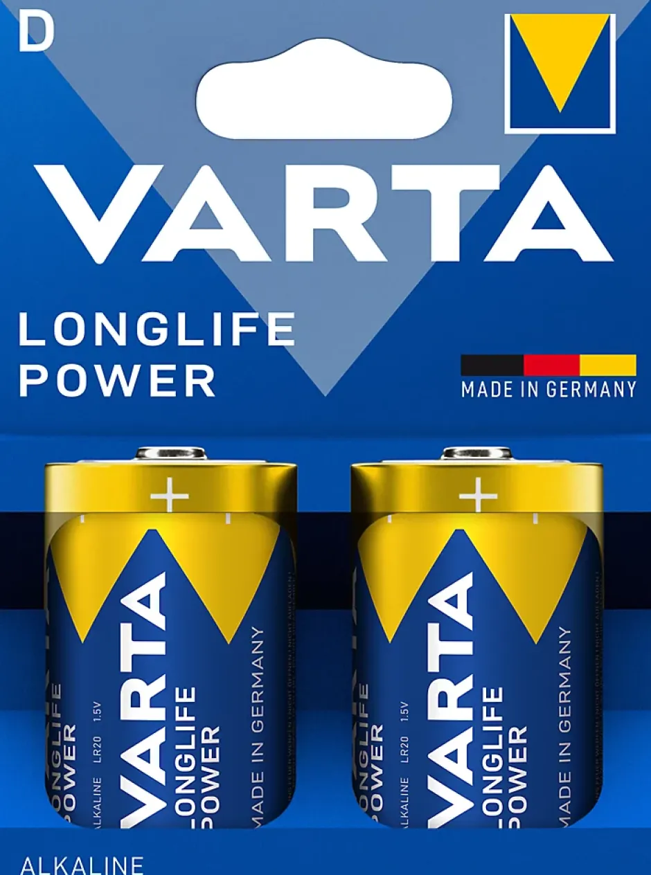 Pile alcaline D LR20 Longlife Power, lot de 2^Varta Best