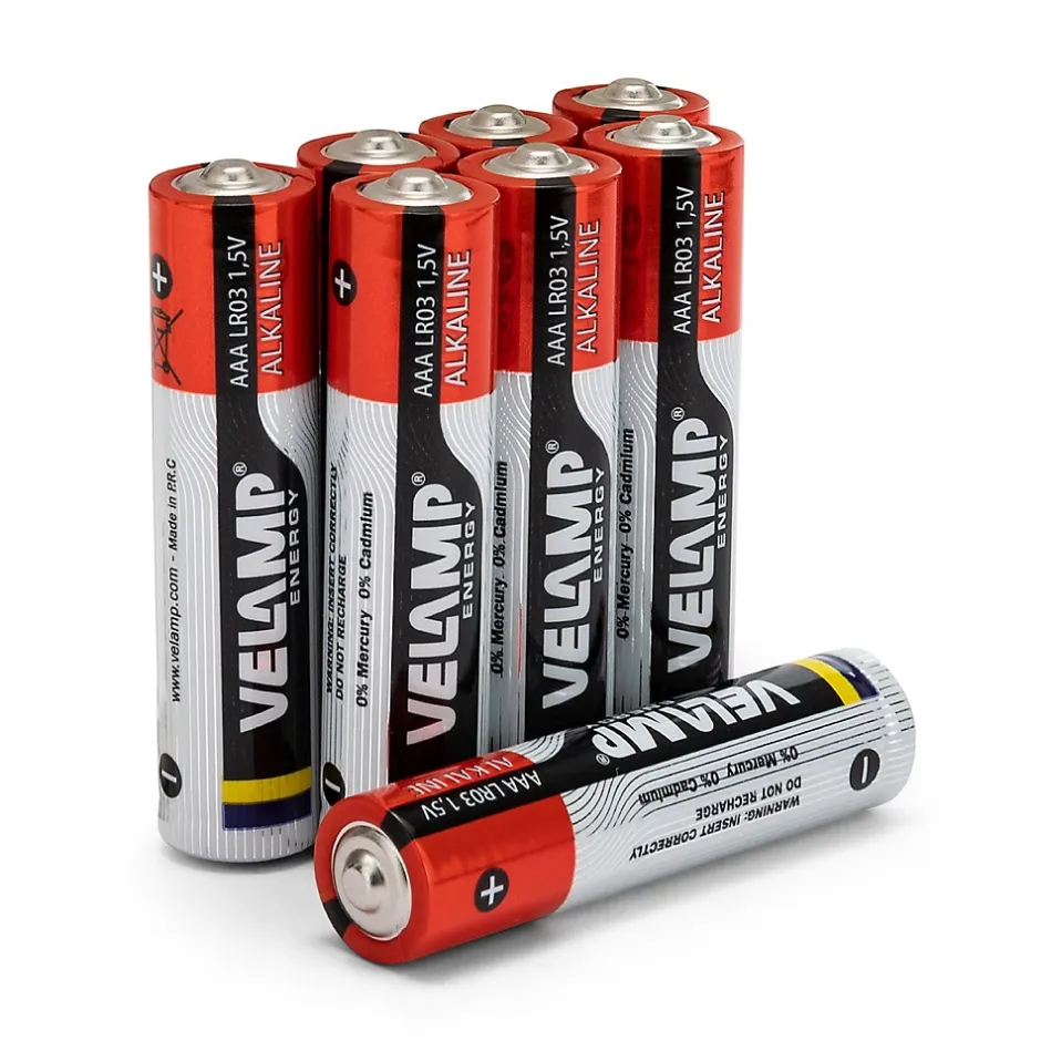 Pile alcaline MINI STILO LR03 AAA 1.5V - Blister de 8^Velamp
