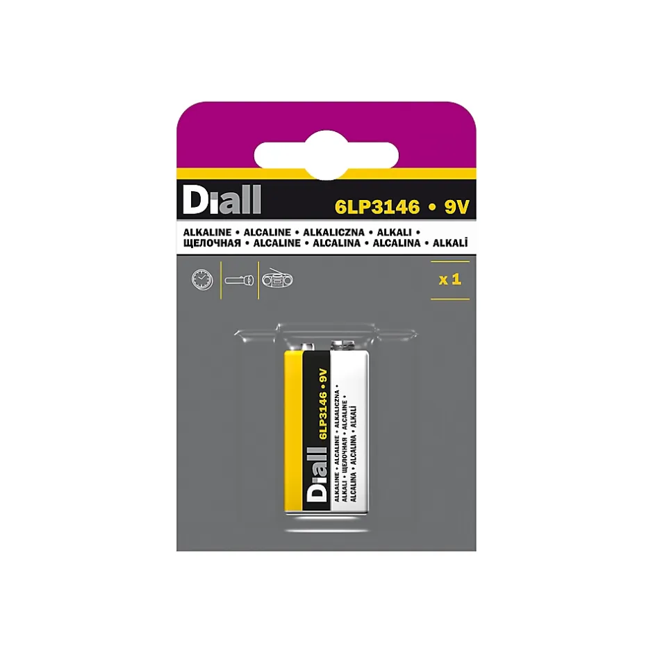 Pile alcaline PP3 (6LR51) , lot de 1^Diall Hot