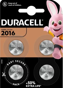Pile au lithium CR2016 , lot de 4-Duracell Hot
