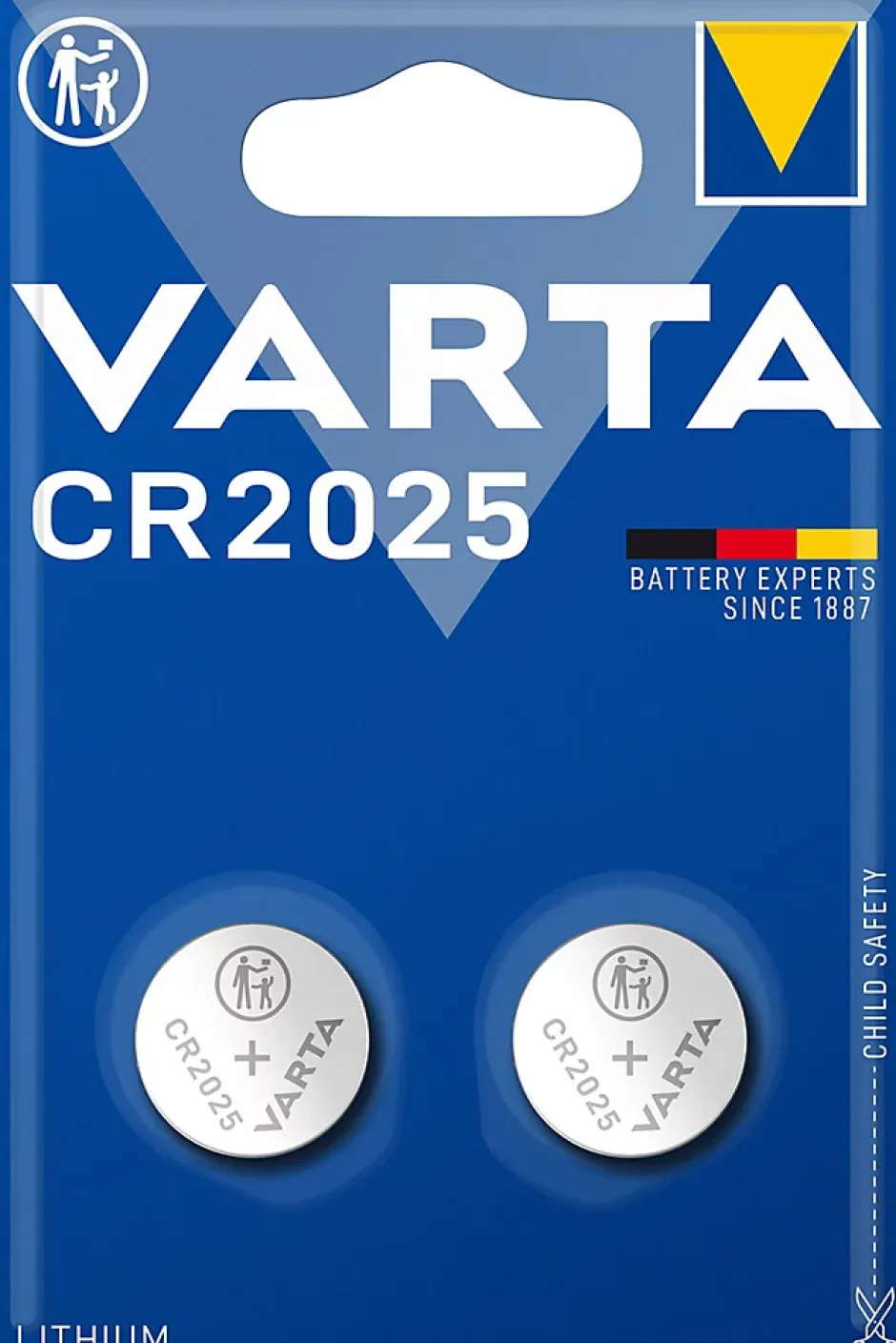 Pile au lithium CR2025 , lot de 2^Varta
