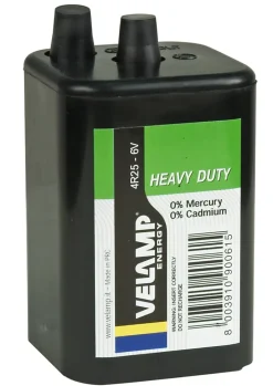 Pile carrée 4R25 hautes performance, 6V, saline-Velamp