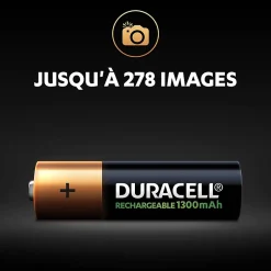 Pile rechargeable AA (LR6) 1300Mah, lot de 4^Duracell Best