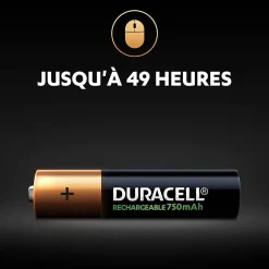 Pile rechargeable AAA (LR03) 750Mah, lot de 4^Duracell Outlet