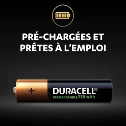 Pile rechargeable AAA (LR03) 750Mah, lot de 4^Duracell Outlet