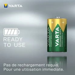 Pile rechargeable Ni-MH D (LR20) , lot de 2-Varta