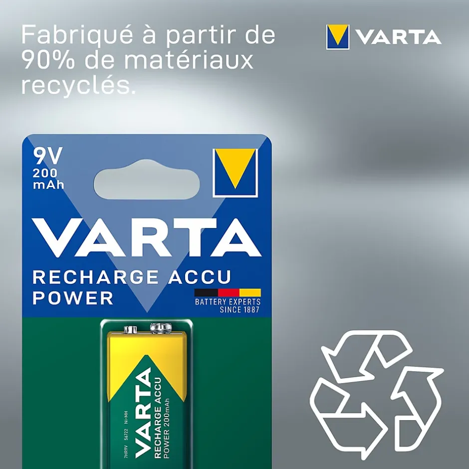 Pile rechargeable Ni-MH 9V (PP3)-Varta