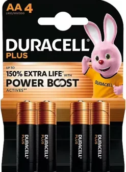 Piles alcaline AA LR6 Plus Powerboost - lot de 4^Duracell Outlet
