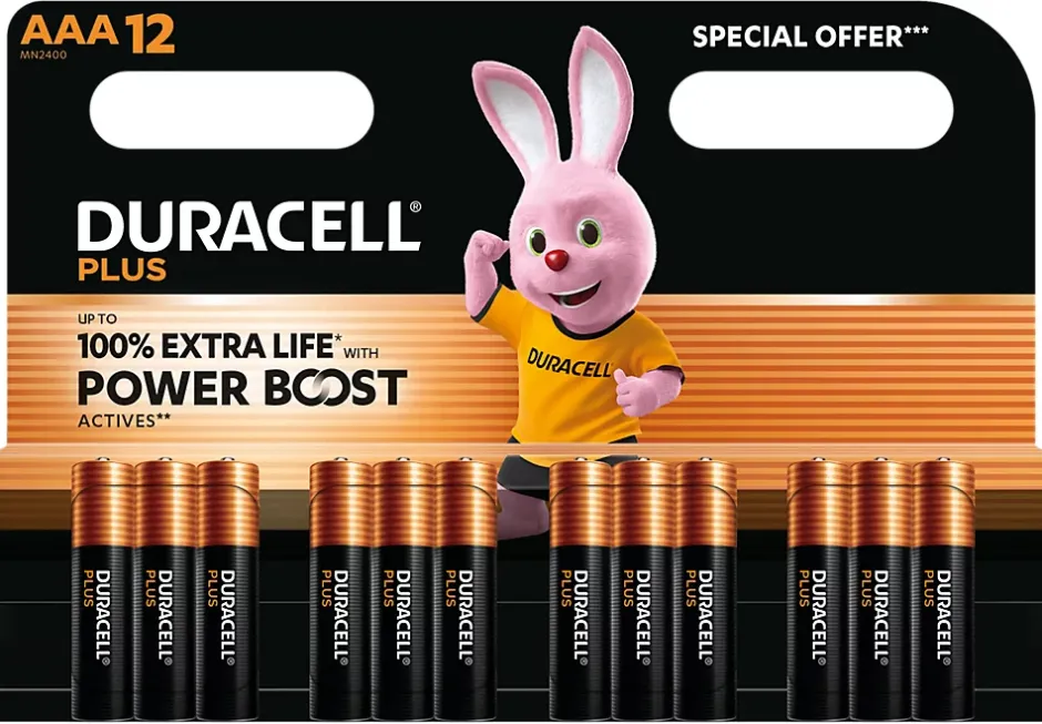 Piles alcaline AAA LR3 Plus Powerboost - lot de 12^Duracell Outlet