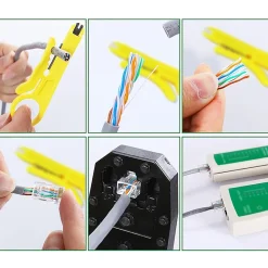 Pince à sertir 3 en 1. Pour connecteurs RJ45, RJ11, RJ12. Vert-Velamp Online
