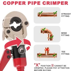 Pince à Sertir Hydraulique calibre 15 32mm, Pince a Sertir avec 12pcs Contour,Outil de sertissage hydraulique per Plomberie Presse^Teeno Clearance