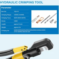 Pince à Sertir Hydraulique 10T avec 9 Matrices Hexagonales Course 12mm-Teeno Hot