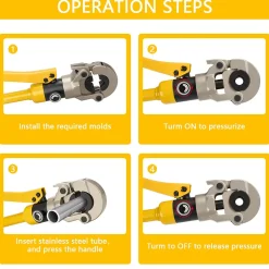 Pince à Sertir Multicouche (100kn), Pour Raccords sur Tubes: V12, V15, V18, V22, V28^Teeno New