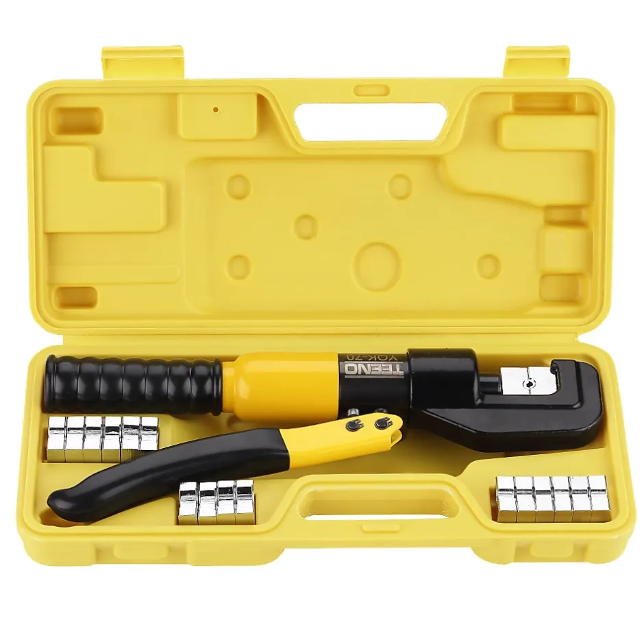 Pinces à Sertir Hydrauliques 10T avec 9 Matrices Hexagonales, Course de 12mm-Teeno Online