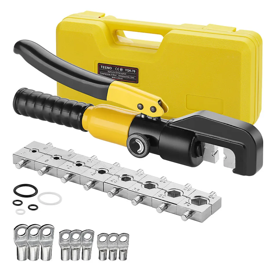 Pinces à Sertir Hydrauliques 10T avec 9 Matrices Hexagonales, Course de 12mm-Teeno Online