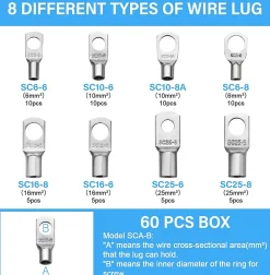Pinces à Sertir Kit de 60 cosses, avec pochette de transport^Teeno Discount
