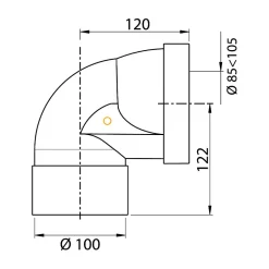 Pipe d'évacuation WC courte coudée femelle 90°-Wirquin Online