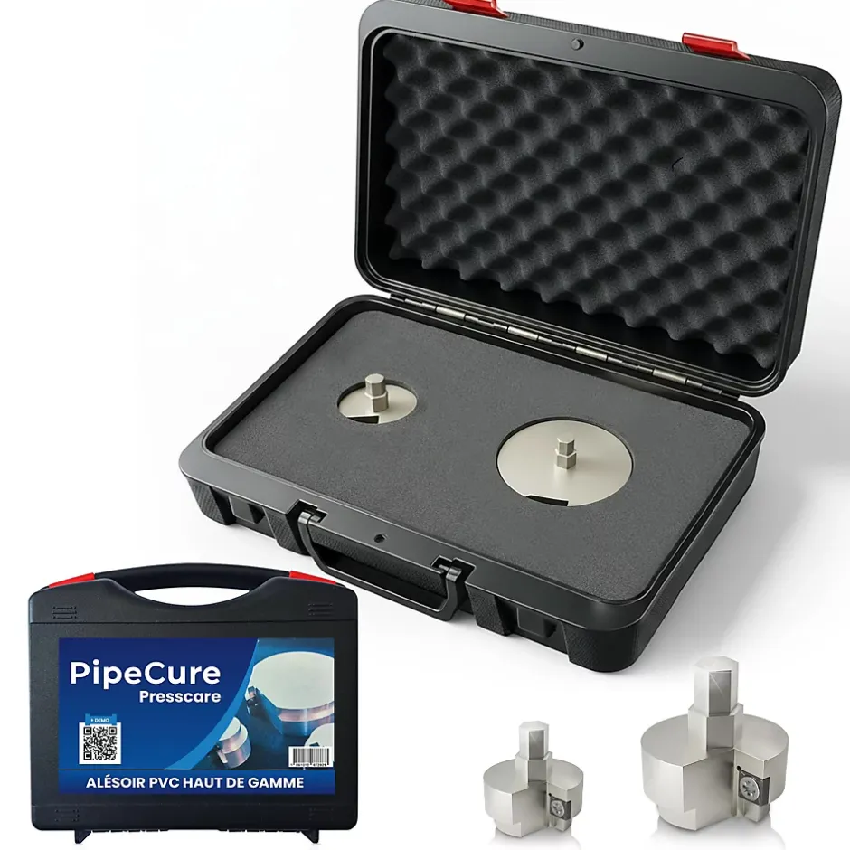 Presscare, Kit de 2 Diametres Alesoirs PVC pour Piscinistes en Aluminium Anodise, Lame en carbure disponible-Pipecure Online