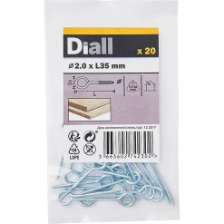 Piton à vis en acier zingué 35x16 mm - 20 pièces-Diall Hot