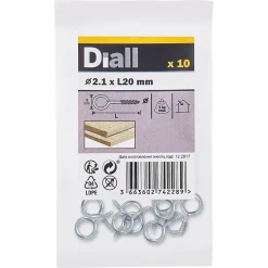 Piton à vis en acier zingué 20x11 mm - 10 pièces^Diall Hot