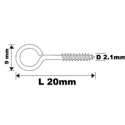 Piton à vis en acier zingué 20x11 mm - 10 pièces^Diall Hot