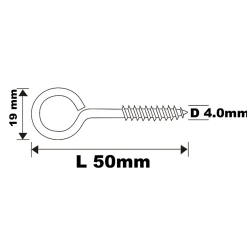 Piton à vis en acier zingué 50x19 mm - 2 pièces-Diall Discount