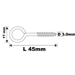 Piton à vis en acier zingué 45x19 mm - 100 pièces^Diall Clearance
