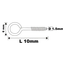 Piton à vis en acier zingué 10x9 mm - 16 pièces^Diall Outlet