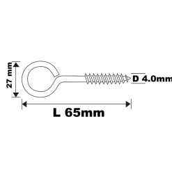 Piton à vis longs en acier zingué 65x27 mm - 100 pièces^Diall Outlet