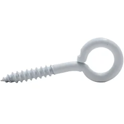 Piton à visser plastifié blanc filet bois^Viswood Discount