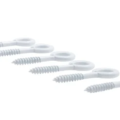 Piton à visser plastifié blanc filet bois^Viswood Discount