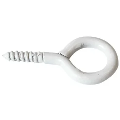 Piton à visser plastifié blanc filet bois^Viswood Discount