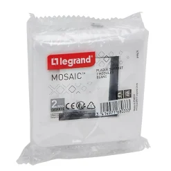 Plaque de finition 2 modules Mosaïc 0 994 71 coloris blanc l.82 x P.9 x H.82 mm^Legrand Outlet