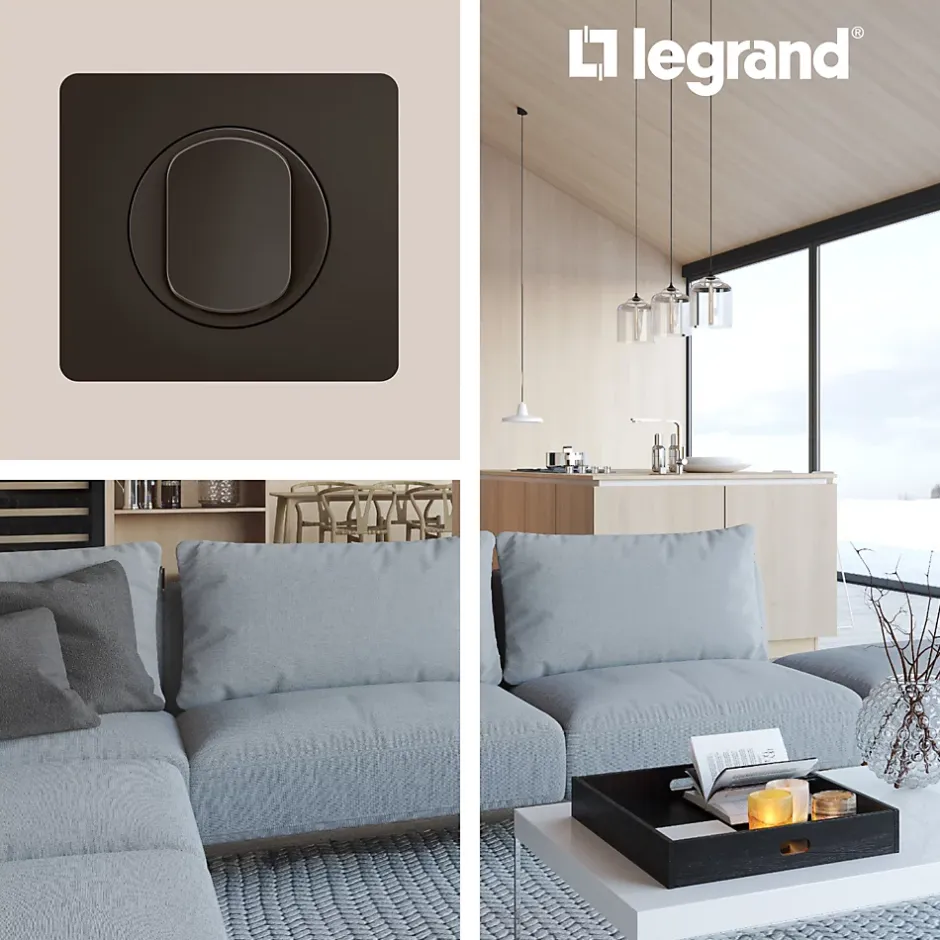 Plaque de finition 2 postes Céliane CP0122 coloris noir mat l.161 x P.9 x H.82 mm^Legrand