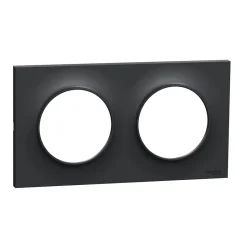 Plaque de finition 2 postes Odace Styl S540704 coloris anthracite l.156 x P.10 x H.85 mm-Schneider Electric Clearance
