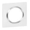 Plaque de finition 1 poste Dooxie 6 008 41 coloris blanc mat avec bague effet chrome l.87 x P.10 x H.87 mm^Legrand Outlet