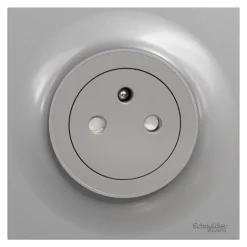 Plaque de finition 1 poste Odace Styl S520702E coloris aluminium l.85 x P.10 x H.85 mm-Schneider Electric Sale