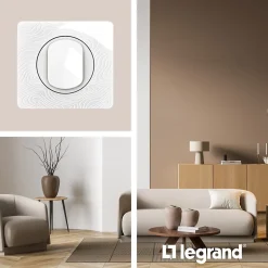 Plaque de finition 2 postes Céliane CP0622 coloris blanc relief l.161 x P.9 x H.82 mm-Legrand Hot