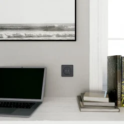 Plaque de finition 1 poste Odace Touch S54C802 coloris anthracite avec liseré anthracite l.85 x P.10 x H.85 mm-Schneider Electric Hot