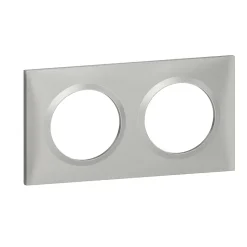 Plaque de finition 2 postes Dooxie 6 008 52 coloris aluminium l.158 x P.10 x H.87 mm-Legrand Sale