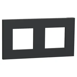 Plaque de finition 2 postes Unica Déco Essentielle NU600454 coloris anthracite l.159,6 x P.10,25 x H.85 mm^Schneider Electric New