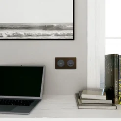 Plaque de finition 2 postes Odace Touch S540804L coloris bronze avec liseré anthracite l.156 x P.10 x H.85 mm^Schneider Electric New