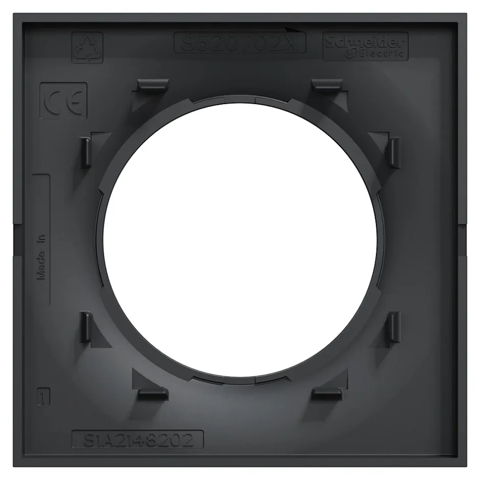 Plaque de finition 1 poste Odace Styl S540702 coloris anthracite l.85 x P.10 x H.85 mm^Schneider Electric New