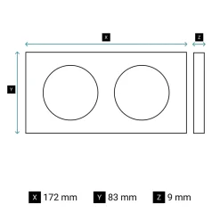 Plaque de finition 2 postes Céliane CP2102 coloris nickel satiné l.172 x P.9 x H.83 mm^Legrand Hot