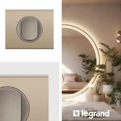 Plaque de finition 2 postes Céliane CP2102 coloris nickel satiné l.172 x P.9 x H.83 mm^Legrand Hot