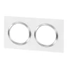 Plaque de finition 2 postes Dooxie 6 008 42 coloris blanc mat avec bague effet chrome l.158 x P.10 x H.87 mm^Legrand